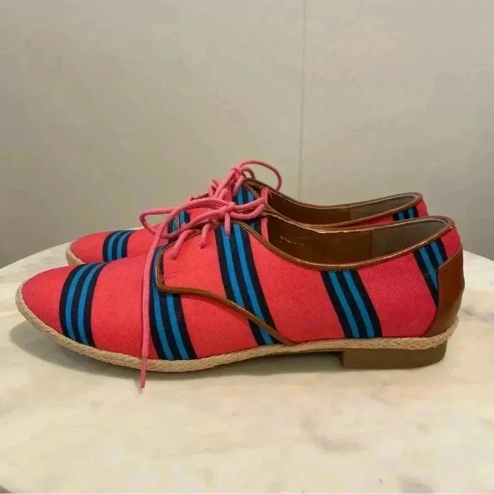 DV Dolce Vita Pink & Blue Canvas Lace-up Oxfords​​